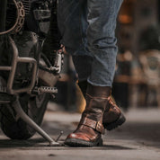 Men's Calf Leather Motorcycle Boots - Protective Moto Footwear