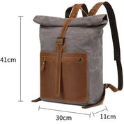 Vintage Waterproof 15 Inch Laptop Leather Accents Backpack