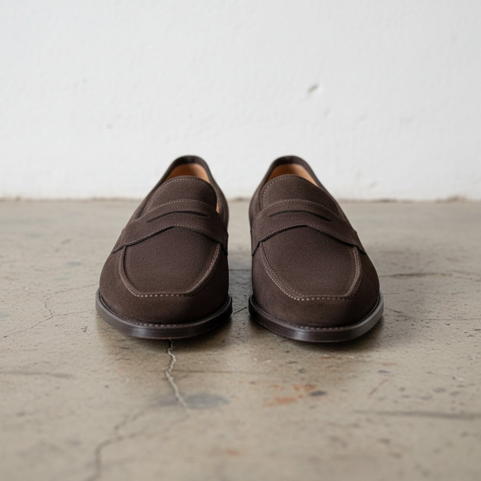 Handmade Men Brown Suede Leather Moccasins Loafer Slip-On Shoes