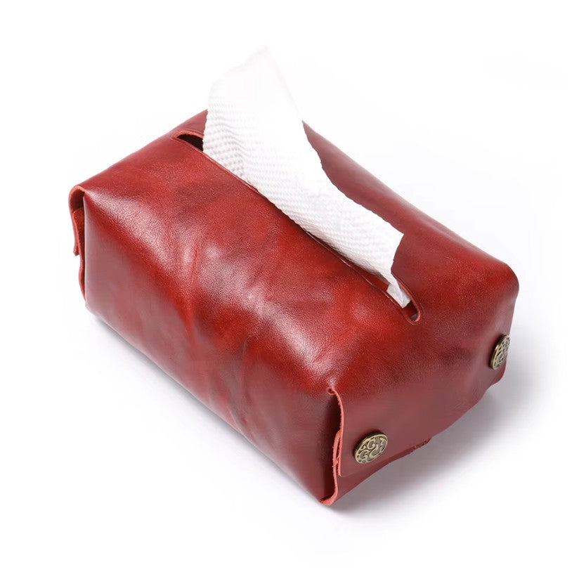New Style Cowhide Full-Grain Leather Tissue Bag