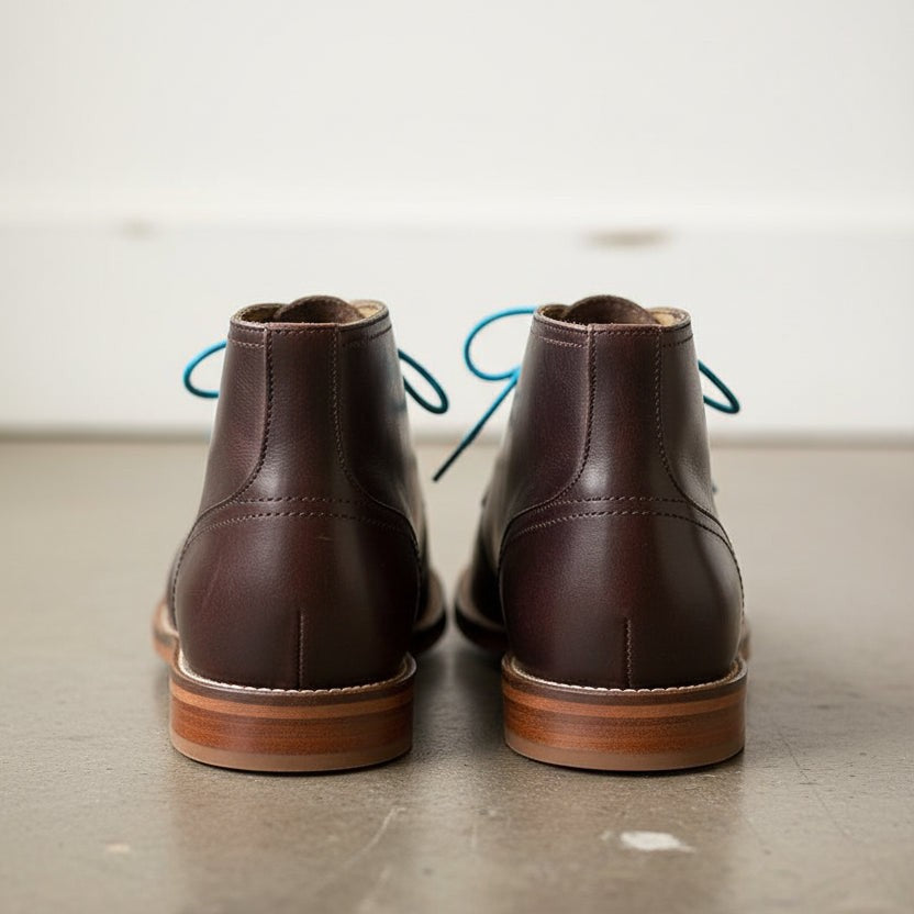 Men's Dark Brown Full-Grain Leather Chukka Ankle Boots