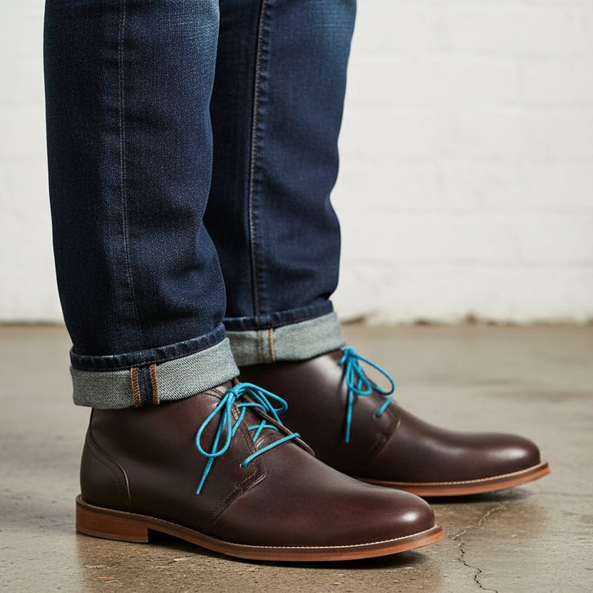 Men's Dark Brown Full-Grain Leather Chukka Ankle Boots