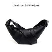 Women's Genuine Leather  Croissant Crossbody Bag - Slouchy Hobo Bag