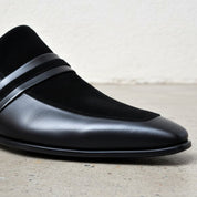 Handmade Mens Leather Shoes, Men Formal Slip on Leather Moccasin Dress Shoe