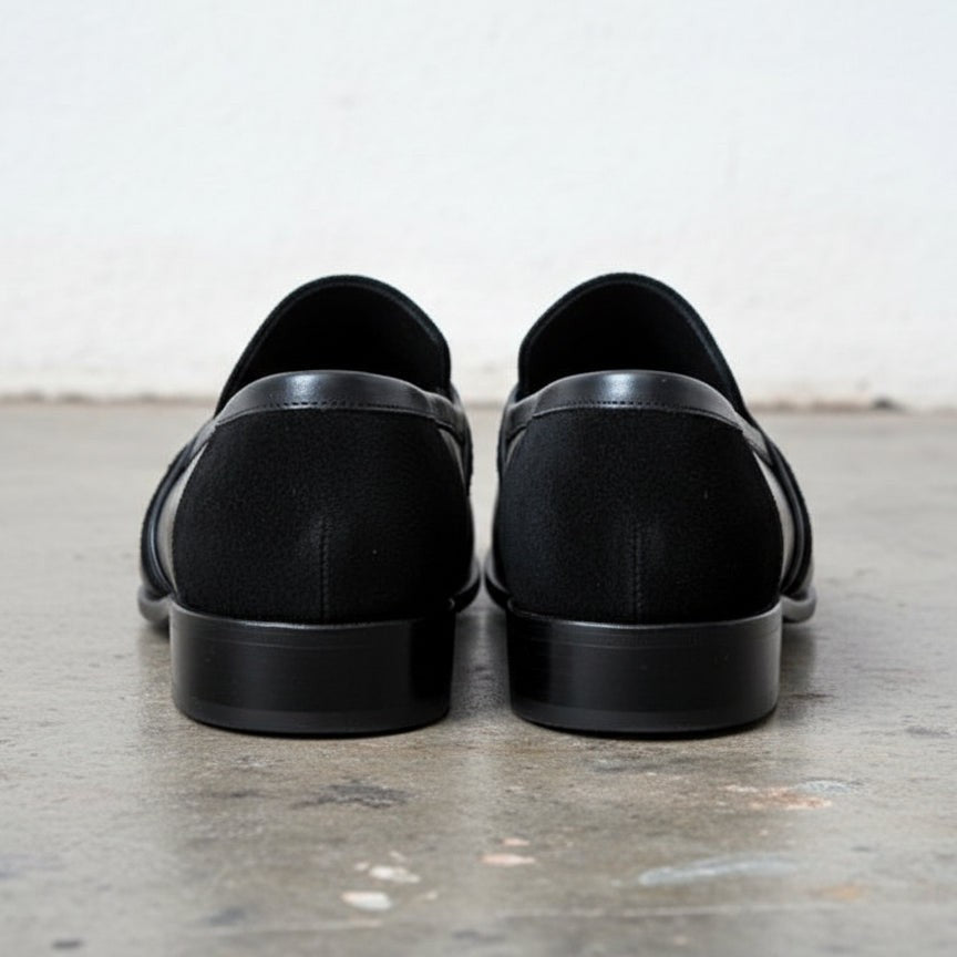 Handmade Mens Leather Shoes, Men Formal Slip on Leather Moccasin Dress Shoe