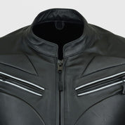 Men's Black Leather Biker Jacket