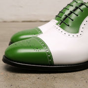 Men's Green and White Full-Grain Leather Dress Shoes | RebelsMarket US 16 / Green/White / D - Standard Men's Green and White Full-Grain Leather Dress Shoes | RebelsMarket US 16 / Green/White / D - Standard