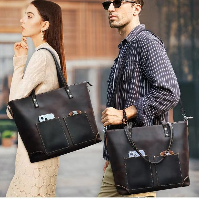 Full-Grain Leather 14.2" Laptop Bag