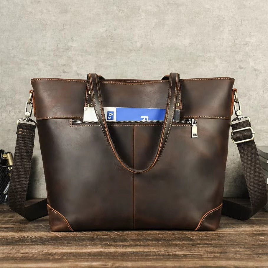 Full-Grain Leather 14.2" Laptop Bag