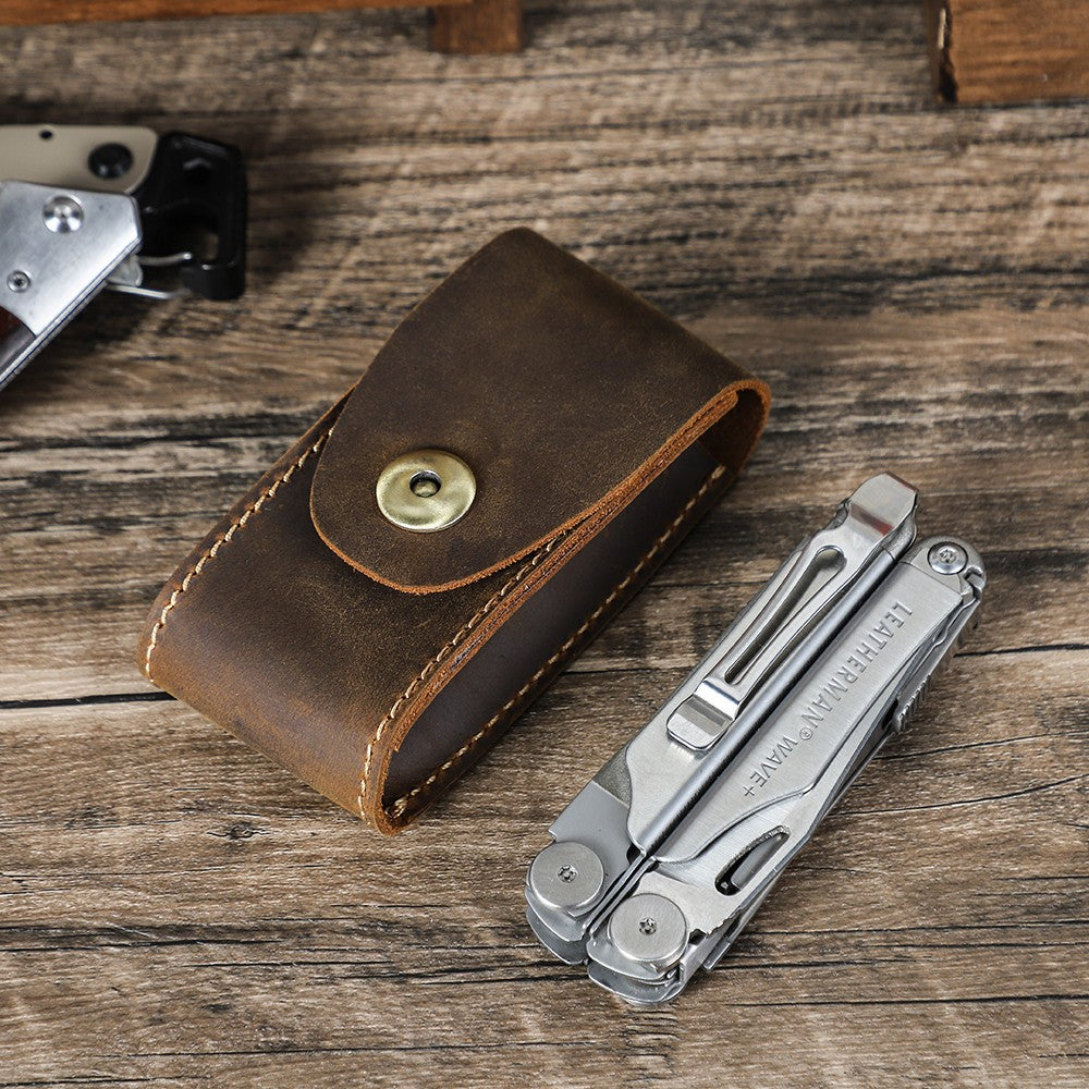 Handmade Leather Belt Pouch – Vintage EDC Multitool & Pocket Knife Sheath