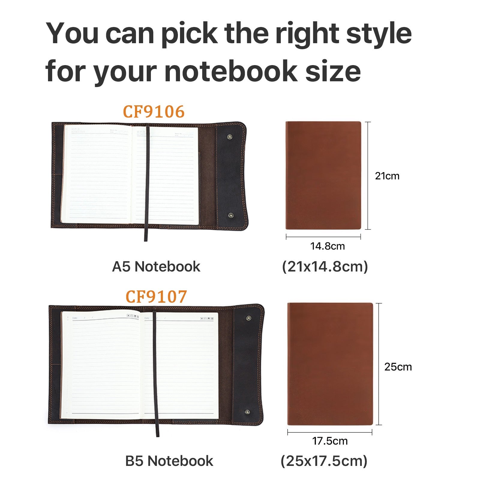 Handmade Vegetable Tanned Leather A5 Journal Notebook Cover