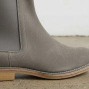 Men's Grey Chelsea Suede Leather Boots