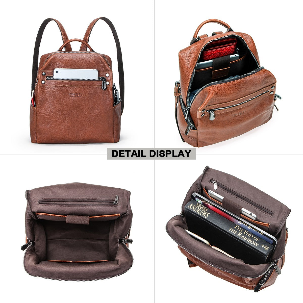 Women's Handcrafted Full-Grain Leather Travel Backpack