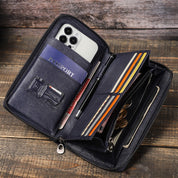 Men's Genuine Leather Passport Holder Wallet & Travel Organizer With Phone Pocket