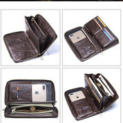 Men's Genuine Leather Passport Holder Wallet & Travel Organizer With Phone Pocket