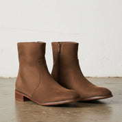 Men's Brown Suede Ankle High Zipper Casual Boots