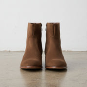 Men's Brown Suede Ankle High Zipper Casual Boots