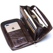 Men's Genuine Leather Passport Holder Wallet & Travel Organizer With Phone Pocket