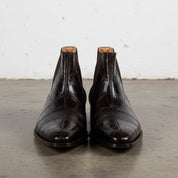 Men Crocodile Boots, Dark Brown Crocodile Texture Boots, Mens Boot