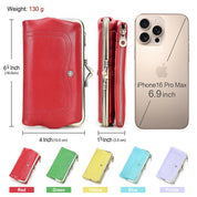 Women's Full Grain Leather RFID Blocking Kiss-Lock Frame Wallet