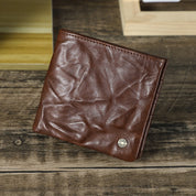 Men's Full-Grain Leather Bi-Fold RFID Blocking Wallet