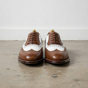 Men’s Brown Wingtip Spectator Shoes, Two-Tone Formal Dress Shoes