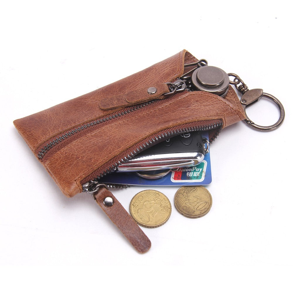 Women's Full-Grain Leather Key Case Wallet
