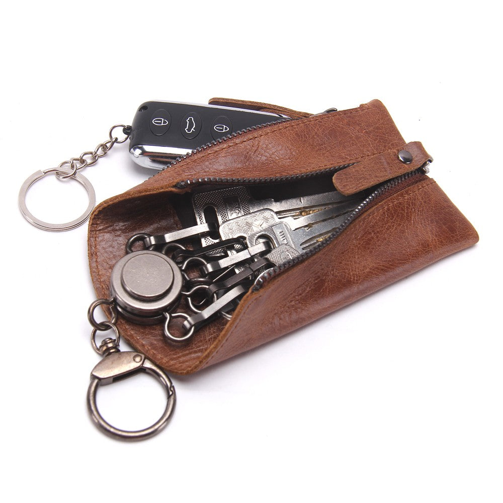 Women's Full-Grain Leather Key Case Wallet