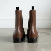 Men's Brown Plain-Toe Leather Chelsea Boots