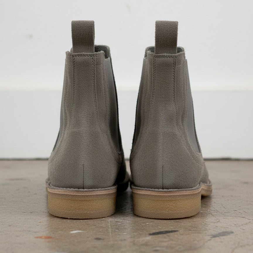 Men's Grey Chelsea Suede Leather Boots