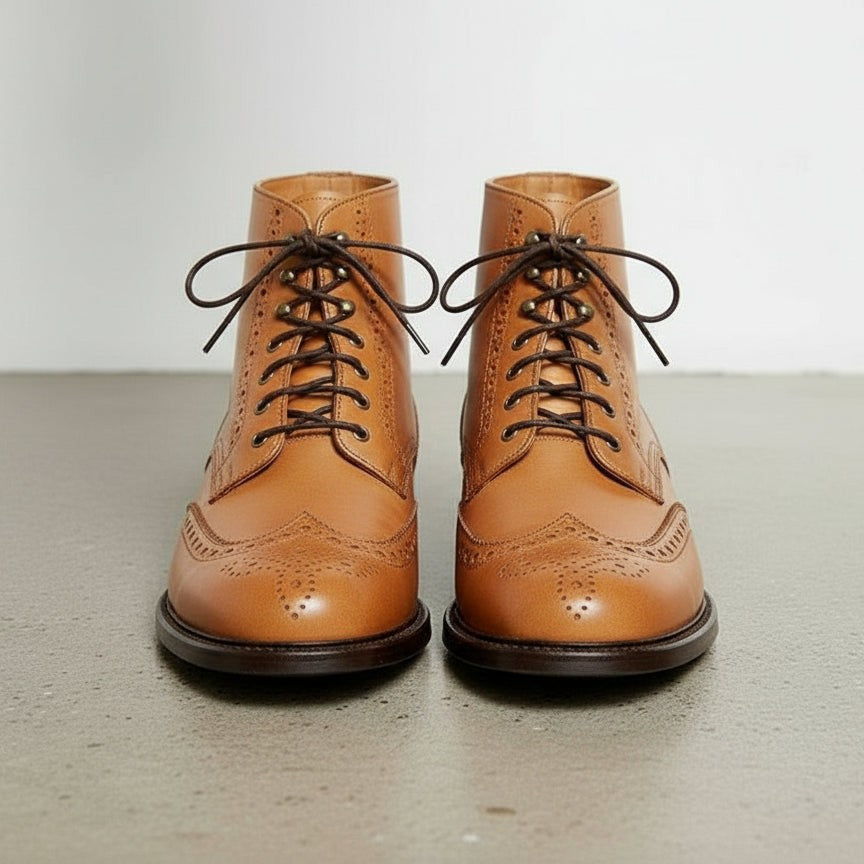 Handcrafted Men's Tan Ankle Boot in Genuine Leather
