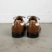 Brown and Cream Two-Tone Wingtip Leather Spectator Oxfords