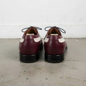 Burgundy and Cream Two-Tone Wingtip Leather Spectator Oxfords