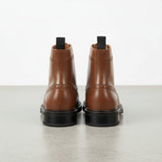 Men's Brown Wingtip Brogue Leather Ankle Boots