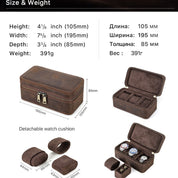 Unisex Brown Leather Travel Watch Case
