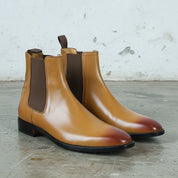 Handmade Mens Brown Chelsea Leather Boot, Mens Leather Boot, Men Ankle Boot