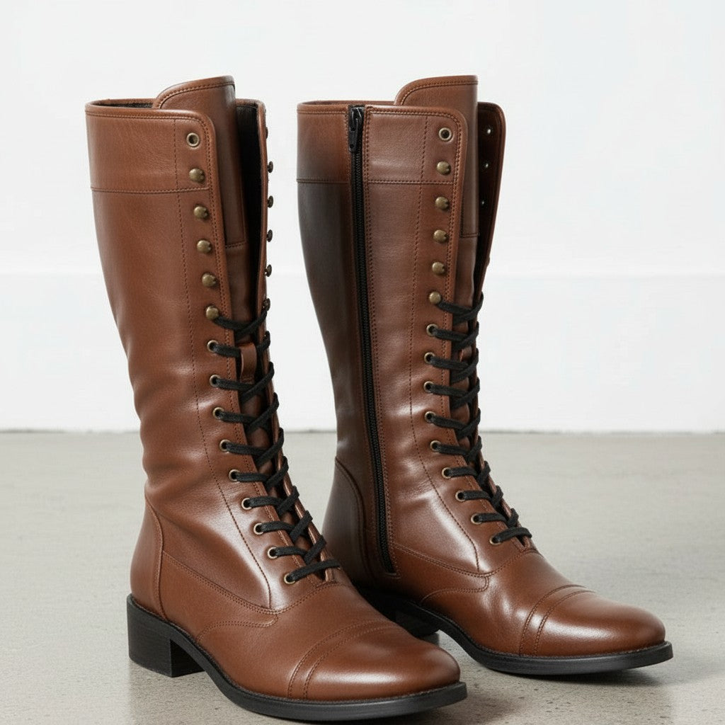 New Handmade Mens Style Superb Leather Boots Long Men Boot Leather - Brown