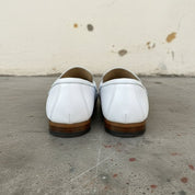 Men's White Pebbled Leather Penny Loafers