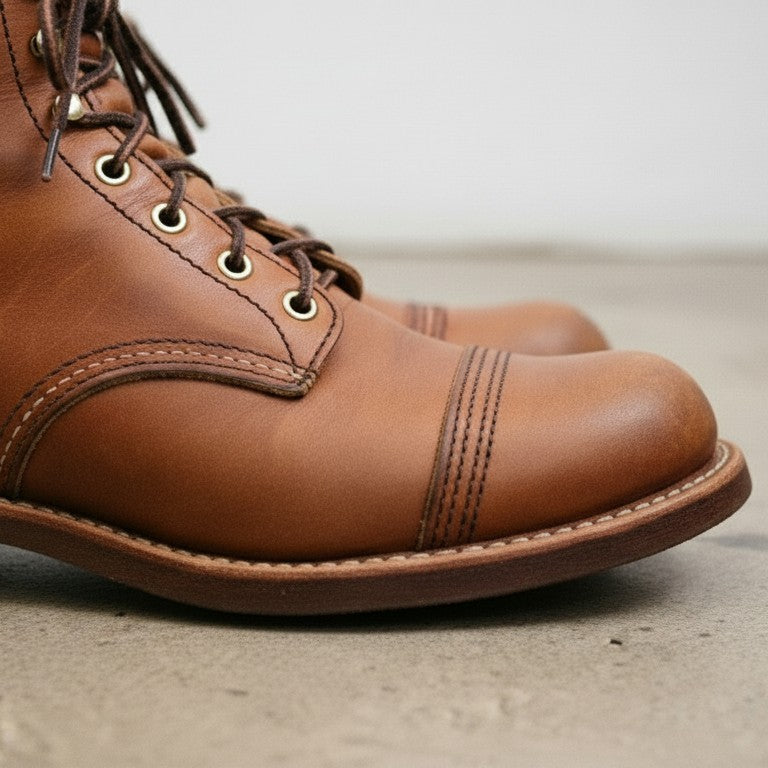 Handmade Men's Tan Brown Leather Ankle Boots