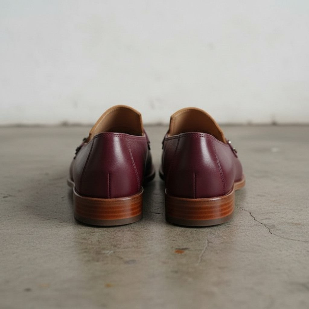 Men's Burgundy Leather Loafers