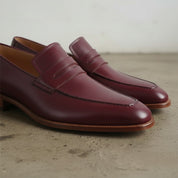 Men's Burgundy Leather Loafers