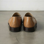 Men's Tan and White Leather Loafers