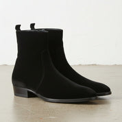 Men's Black Plain-Toe Suede Ankle Boots
