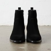 Men's Black Plain-Toe Suede Ankle Boots