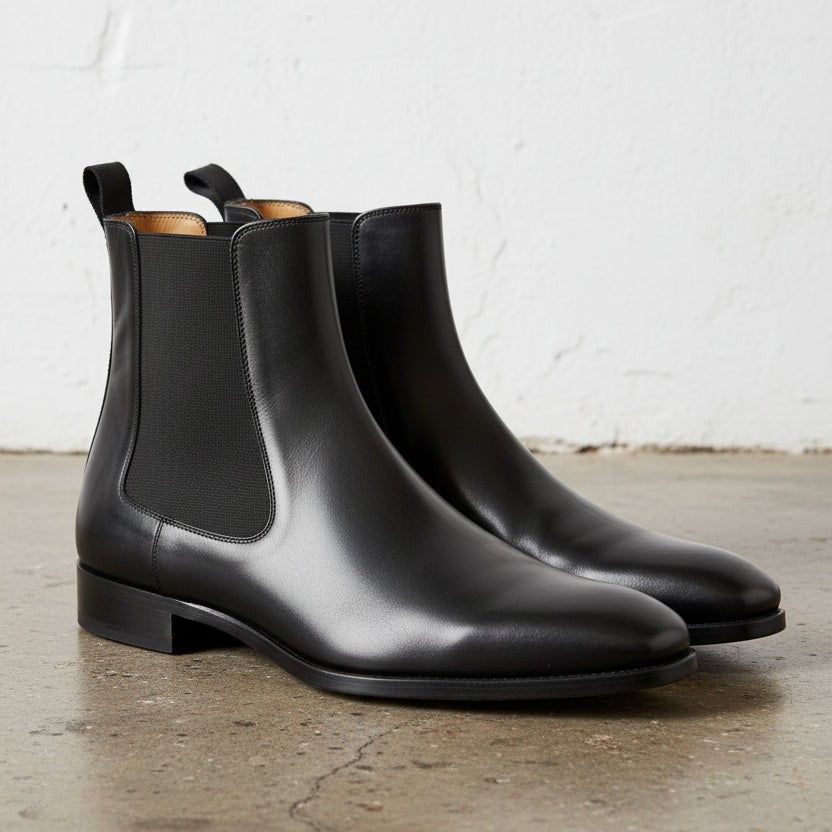 Men's Black Handmade Leather Chelsea Boots
