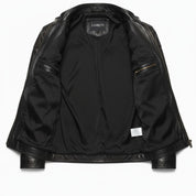 Men's Black Slim Fit Leather Biker Jacket