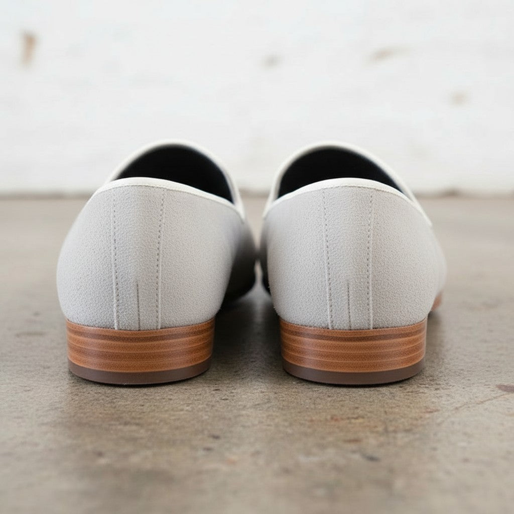 Handmade Men's Light Gray Suede Leather Loafers