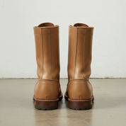 Men's Tan Cap-Toe Leather Combat Boots