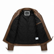 Men's Brown Antique Wash Leather Biker Jacket