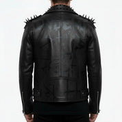 Men's Black Leather Biker Jacket